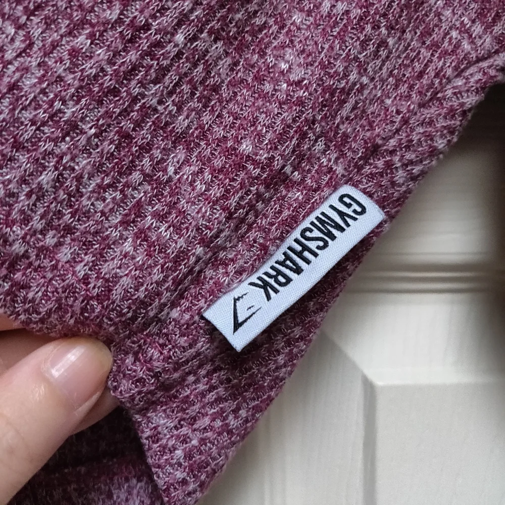 Gymshark Slounge Cropped Hoodie Deep Plum Marl Size XS - Picture 6 of 7